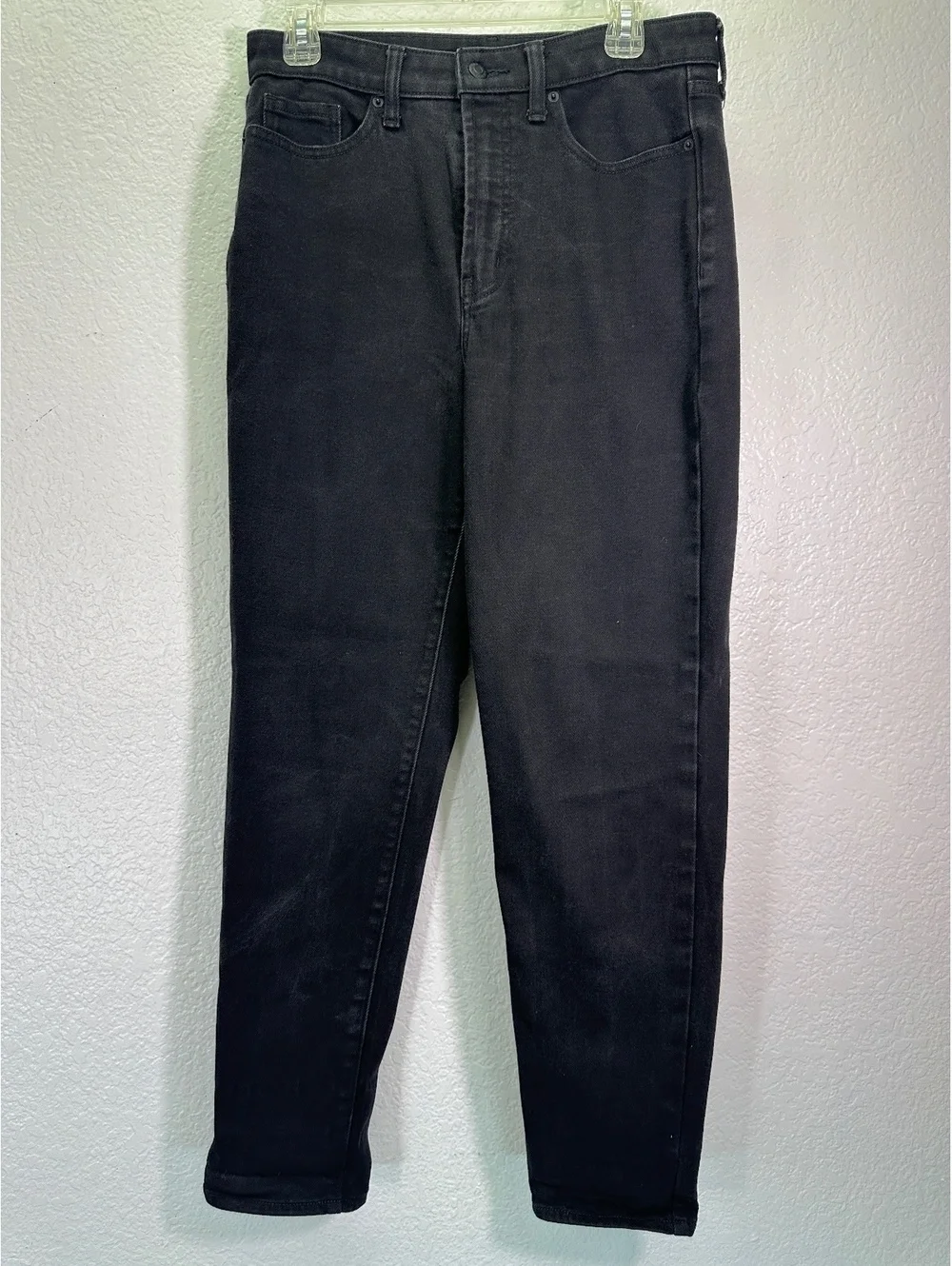 Women’s Sz 8 Tall Old Navy High Rise Black Denim OG Straight Tapered 30x30